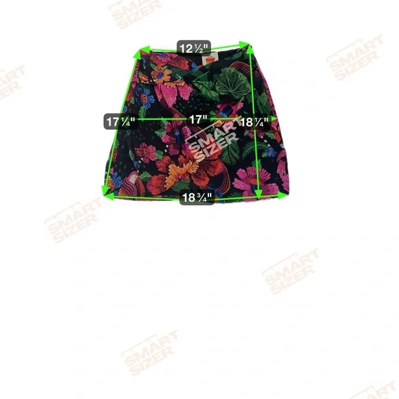 Farm Rio Blooming Garden Mini Skirt XS Twist Front Tropical Floral Print - Picture 9 of 9
